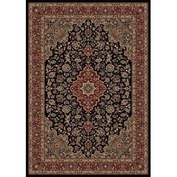 Concord Global Trading Concord Global 20836 6 ft. 7 in. x 9 ft. 6 in. Persian Classics Medallion Kashan - Black 20836